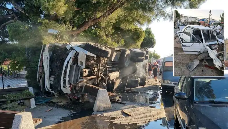 Freni Patlayan Kamyonun Trafik Kazasında Olay Yerinde Şok Anlar